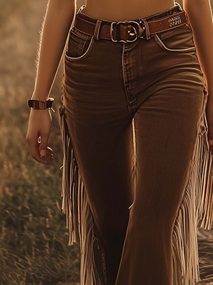 Romilda | Pantalons Bootcut à Franges pour Femmes