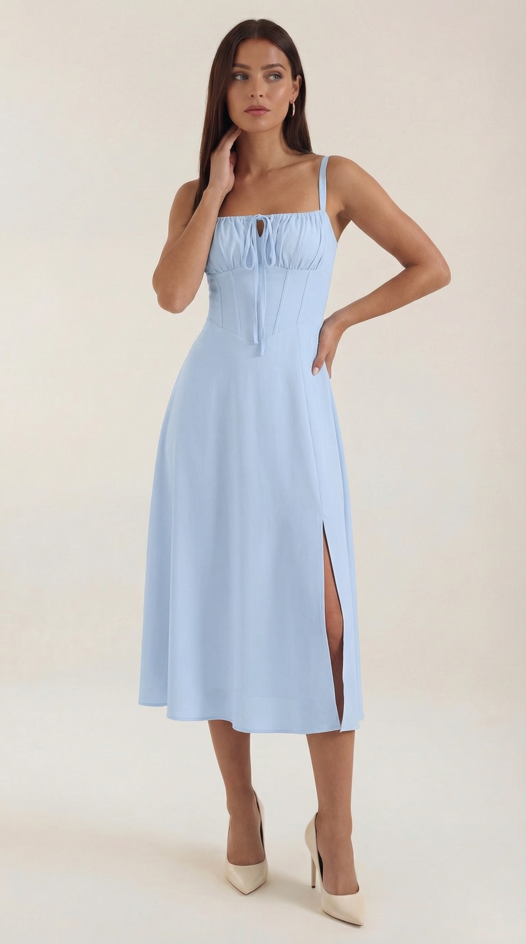 Elvira | Robe midi avec lacets