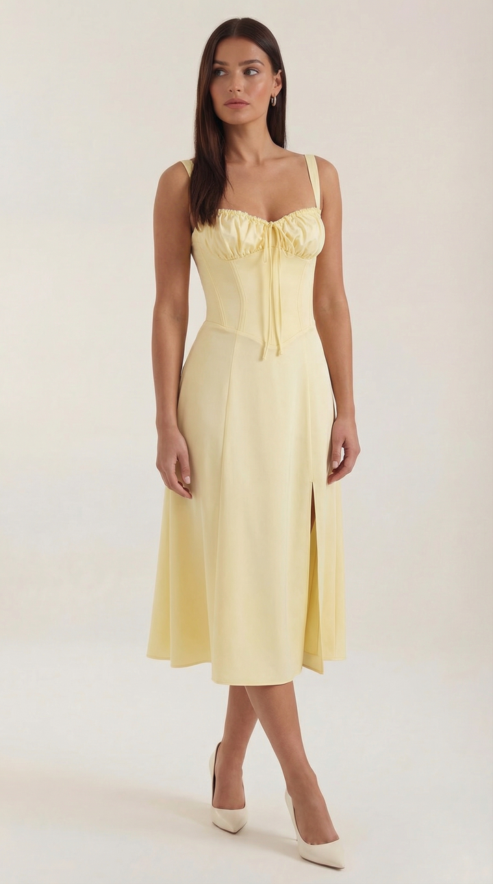 Elvira | Robe midi avec lacets