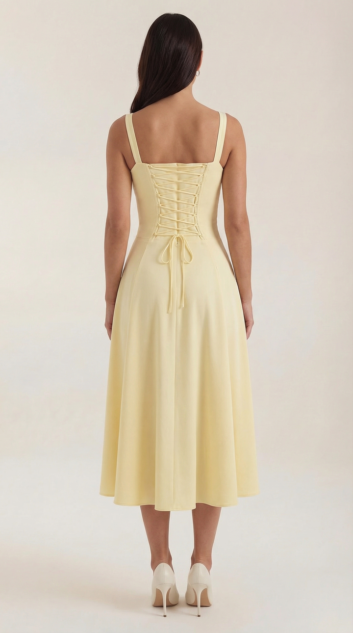 Elvira | Robe midi avec lacets