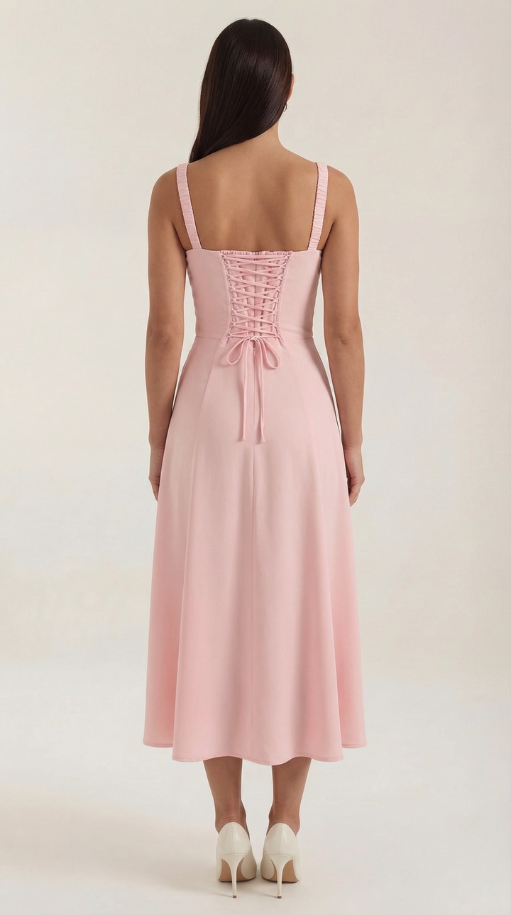 Elvira | Robe midi avec lacets