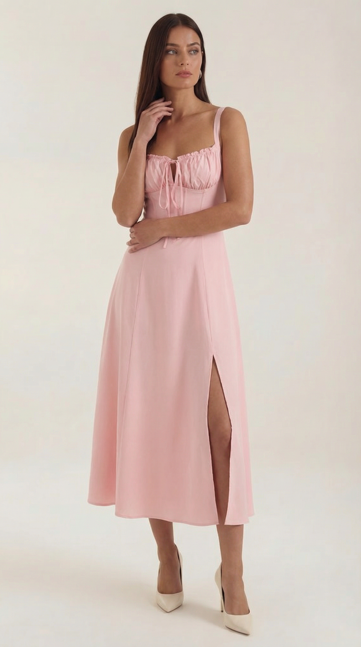 Elvira | Robe midi avec lacets