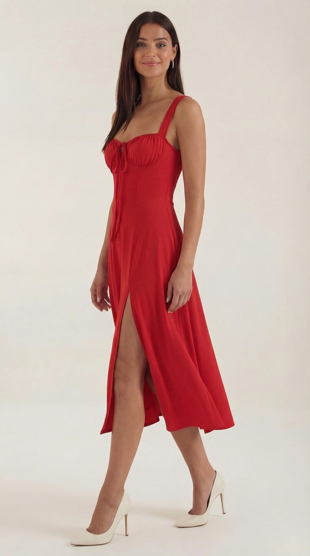 Elvira | Robe midi avec lacets