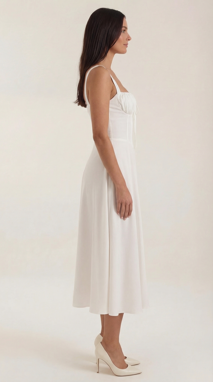 Elvira | Robe midi avec lacets