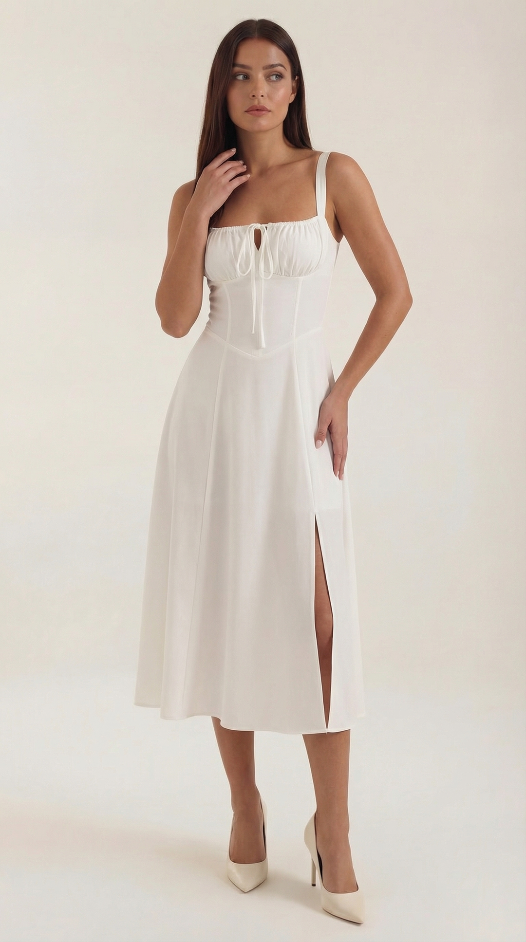 Elvira | Robe midi avec lacets