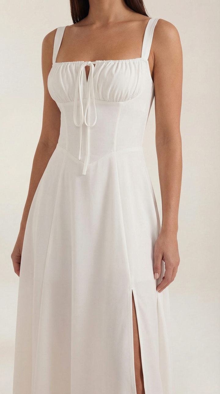 Elvira | Robe midi avec lacets