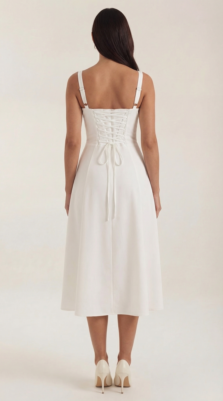 Elvira | Robe midi avec lacets