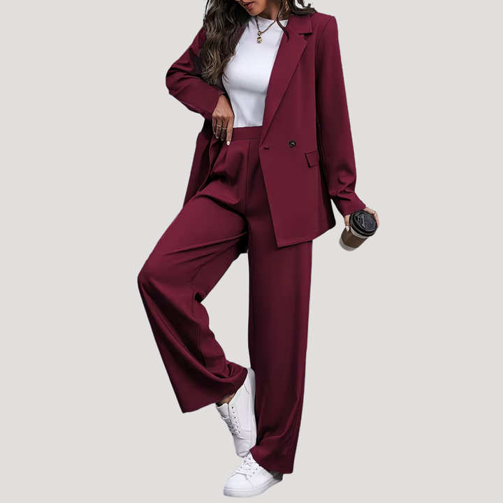 Rosalie | Tailleur Pantalon Cintré à Double Boutonnage pour Femmes