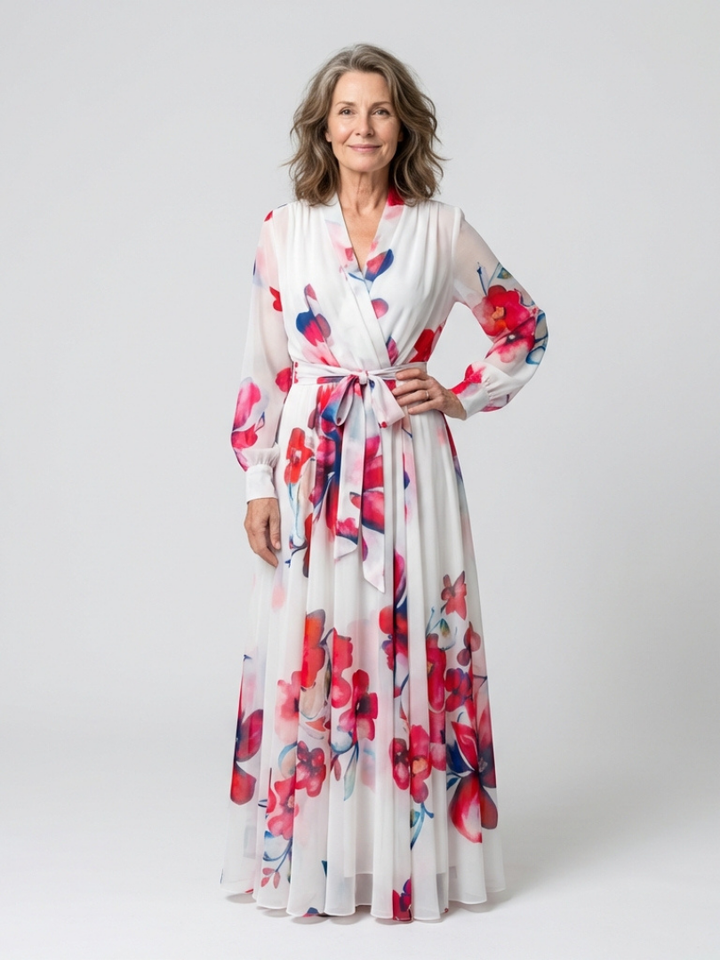Lillian | Robe maxi fleurie à manches longues