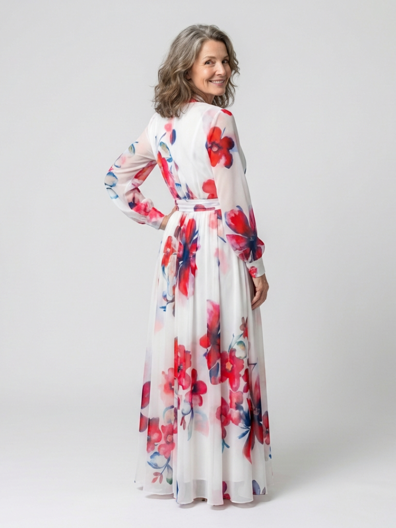 Lillian | Robe maxi fleurie à manches longues