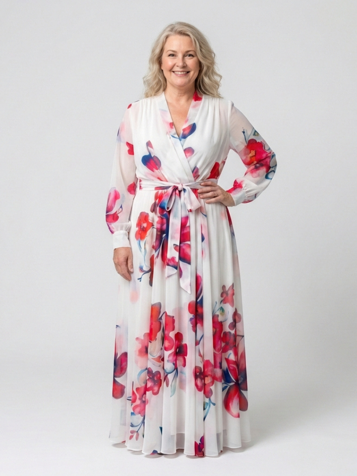 Lillian | Robe maxi fleurie à manches longues