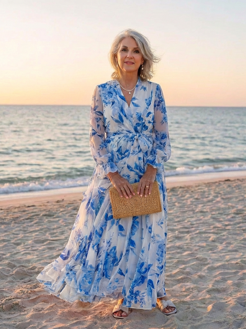 Lillian | Robe maxi fleurie à manches longues