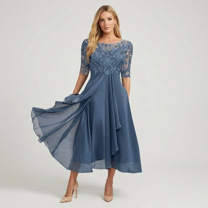Ella | Robe Midi Festive en Dentelle pour Femmes