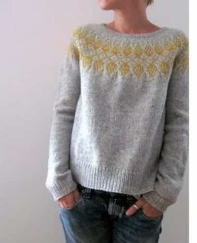 Pull en tricot nordique fait main et confortable pour femmes