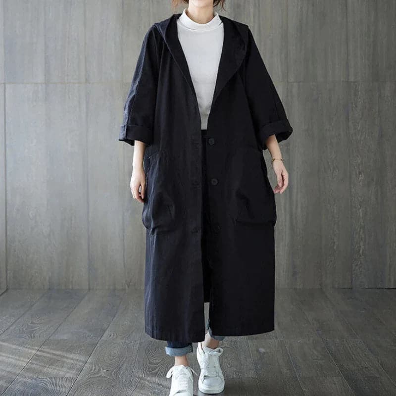 Trench-coat surdimensionné imperméable pour femmes | Avec poches