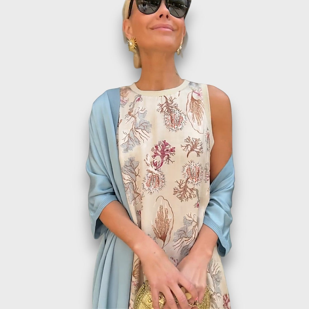 Elveria – Robe maxi avec cardigan