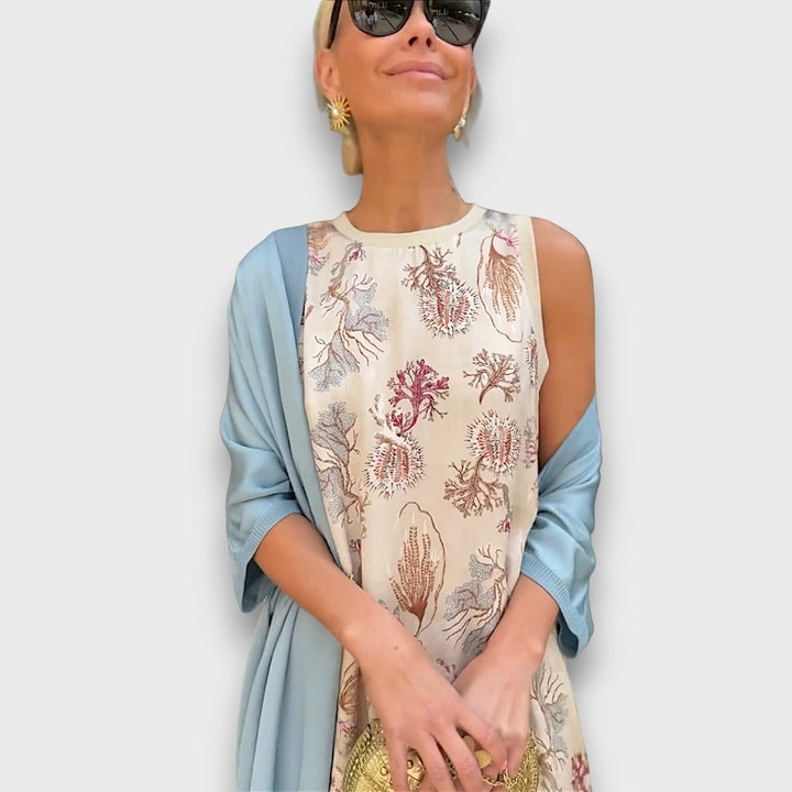 Elveria – Robe maxi avec cardigan
