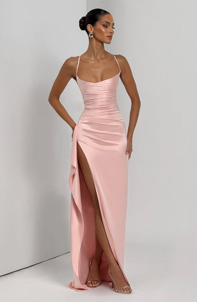 Sandra | Robe de soirée longue en satin pour femmes