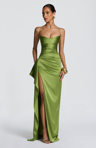 Sandra | Robe de soirée longue en satin pour femmes