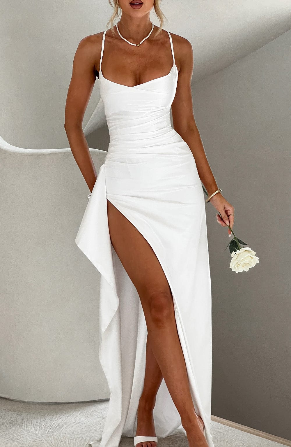 Sandra | Robe de soirée longue en satin pour femmes