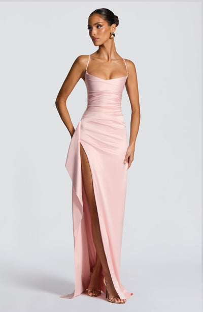 Sandra | Robe de soirée longue en satin pour femmes