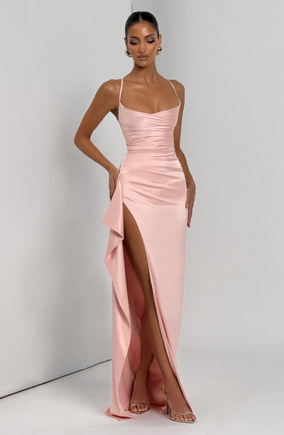 Sandra | Robe de soirée longue en satin pour femmes