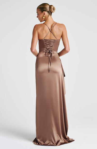 Sandra | Robe de soirée longue en satin pour femmes
