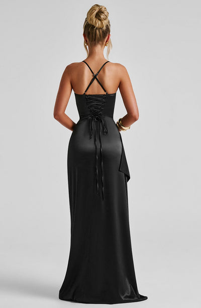 Sandra | Robe de soirée longue en satin pour femmes