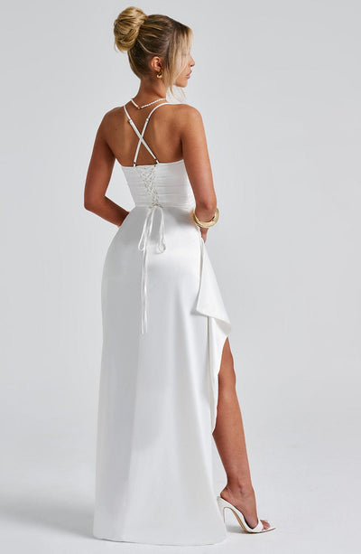 Sandra | Robe de soirée longue en satin pour femmes