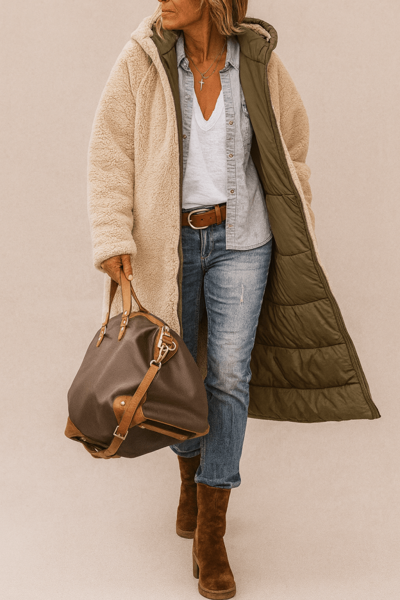 Sophie | Manteau femme doux, luxueux et réversible