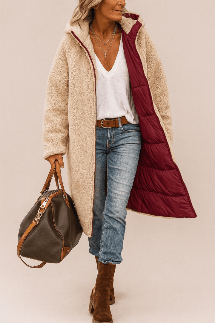 Sophie | Manteau femme doux, luxueux et réversible