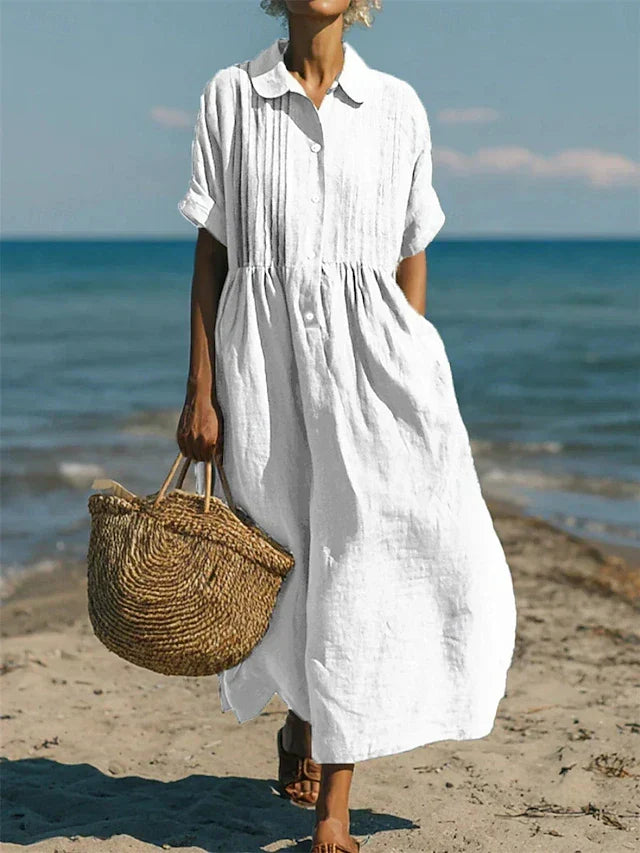 Saskia | Robe chemise pour femmes maxi avec boutons