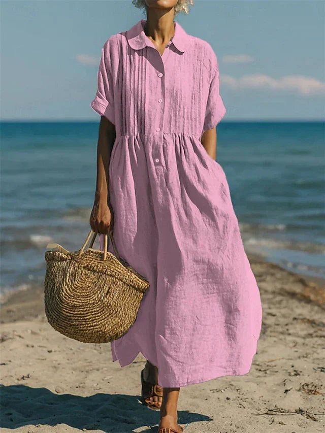 Saskia | Robe chemise pour femmes maxi avec boutons