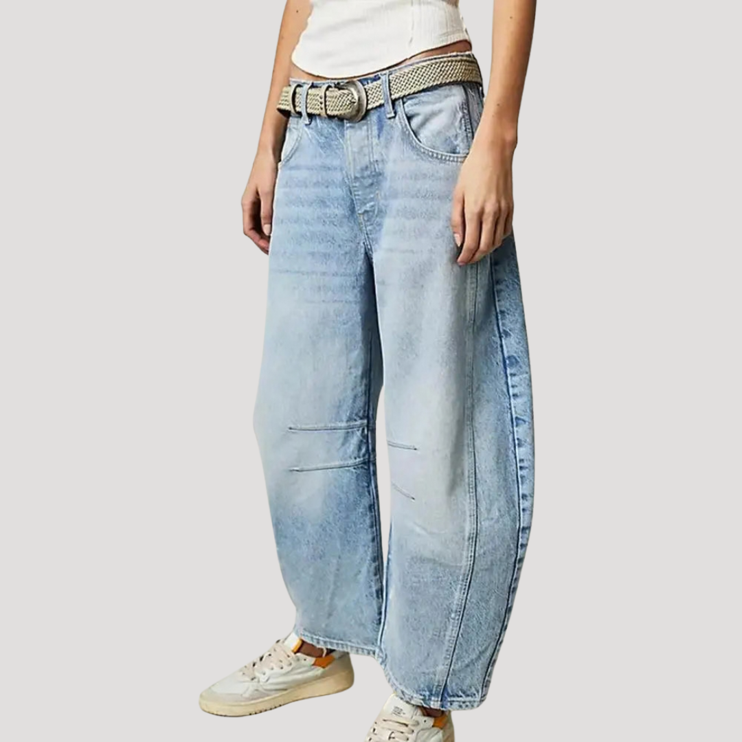 Saskia | Jeans larges pour femmes motif léopard coupe barrel