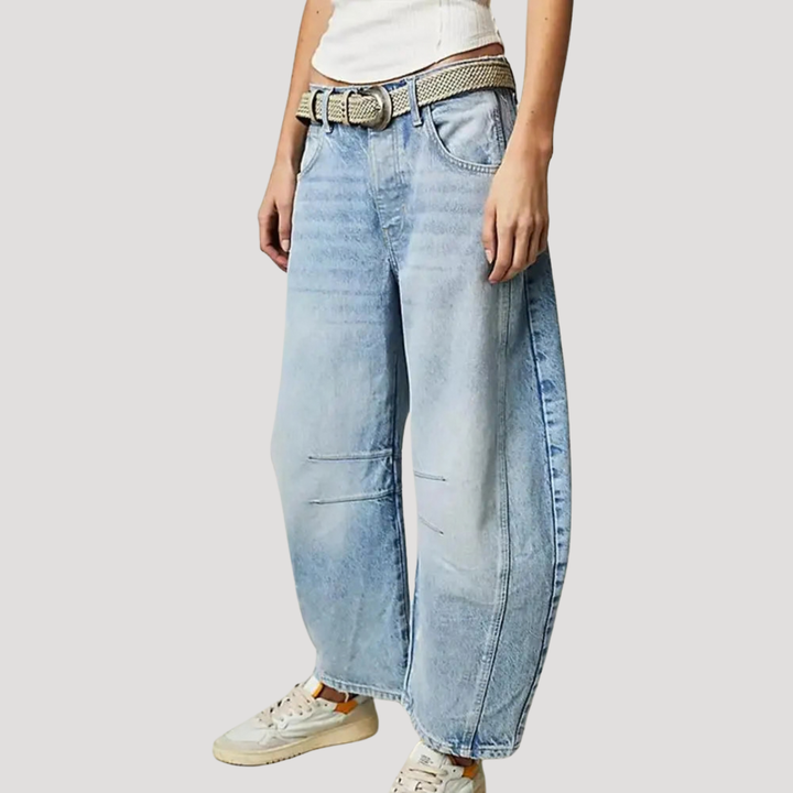 Saskia | Jeans larges pour femmes motif léopard coupe barrel