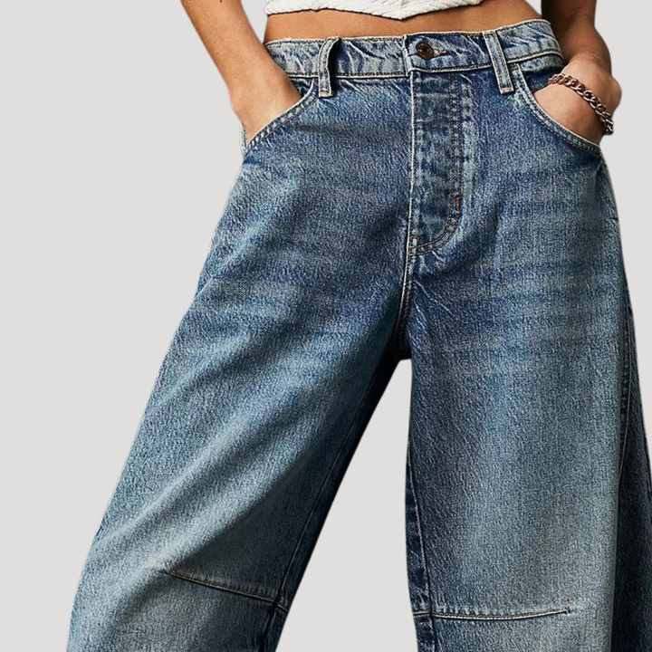 Saskia | Jeans larges pour femmes motif léopard coupe barrel