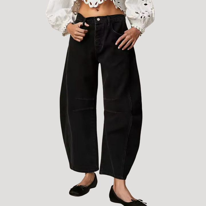 Saskia | Jeans larges pour femmes motif léopard coupe barrel