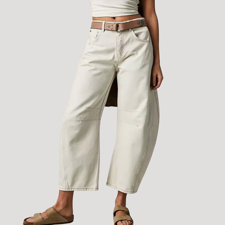 Saskia | Jeans larges pour femmes motif léopard coupe barrel