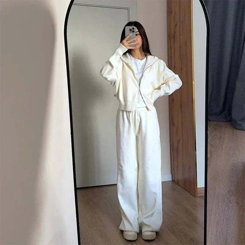 Soria | Ensemble Tricot Femme Veste avec Fermeture Éclair
