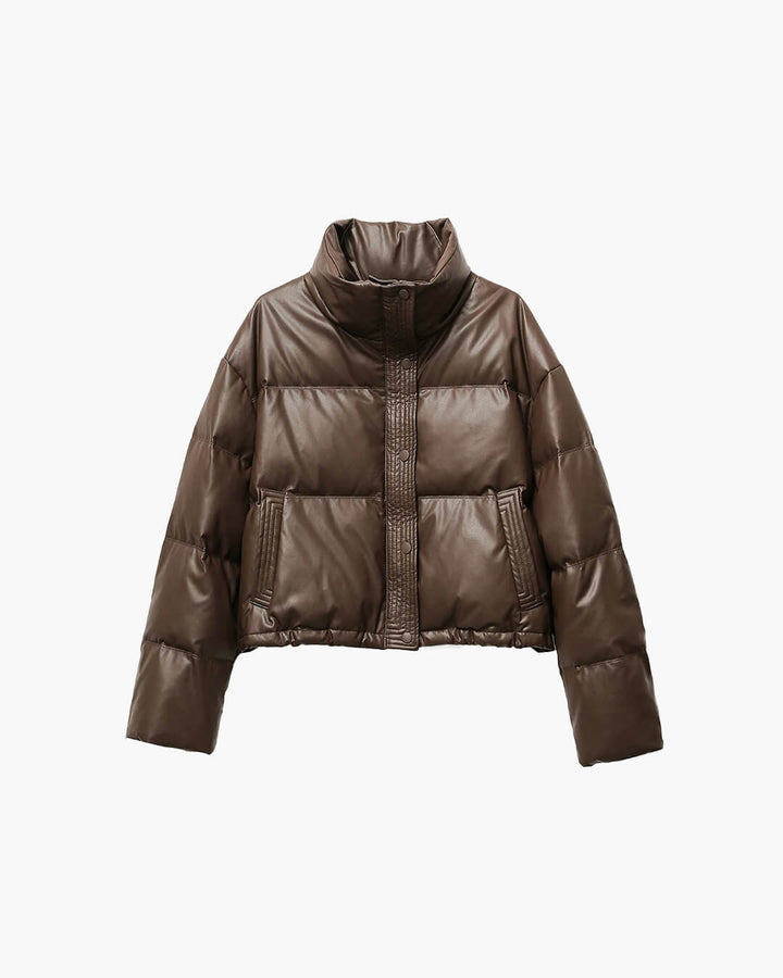 Elva | Veste matelassée courte pour femmes coupe ample avec col montant