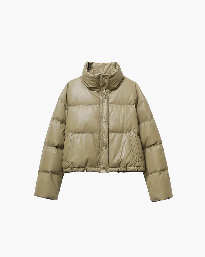 Elva | Veste matelassée courte pour femmes coupe ample avec col montant