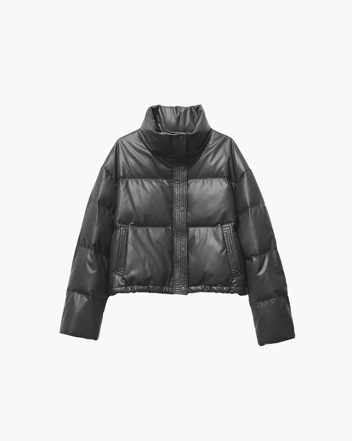 Elva | Veste matelassée courte pour femmes coupe ample avec col montant