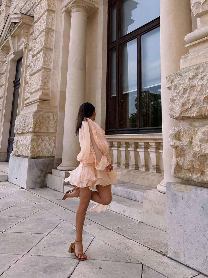 Aella | Robe Mini en Chiffon avec Volants