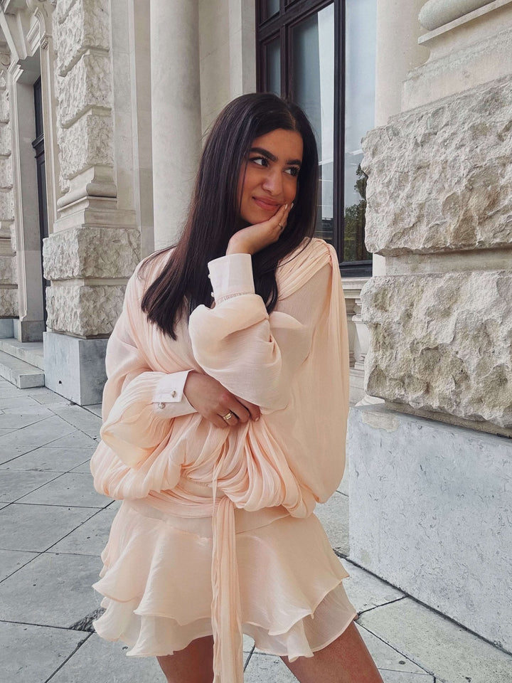Aella | Robe Mini en Chiffon avec Volants