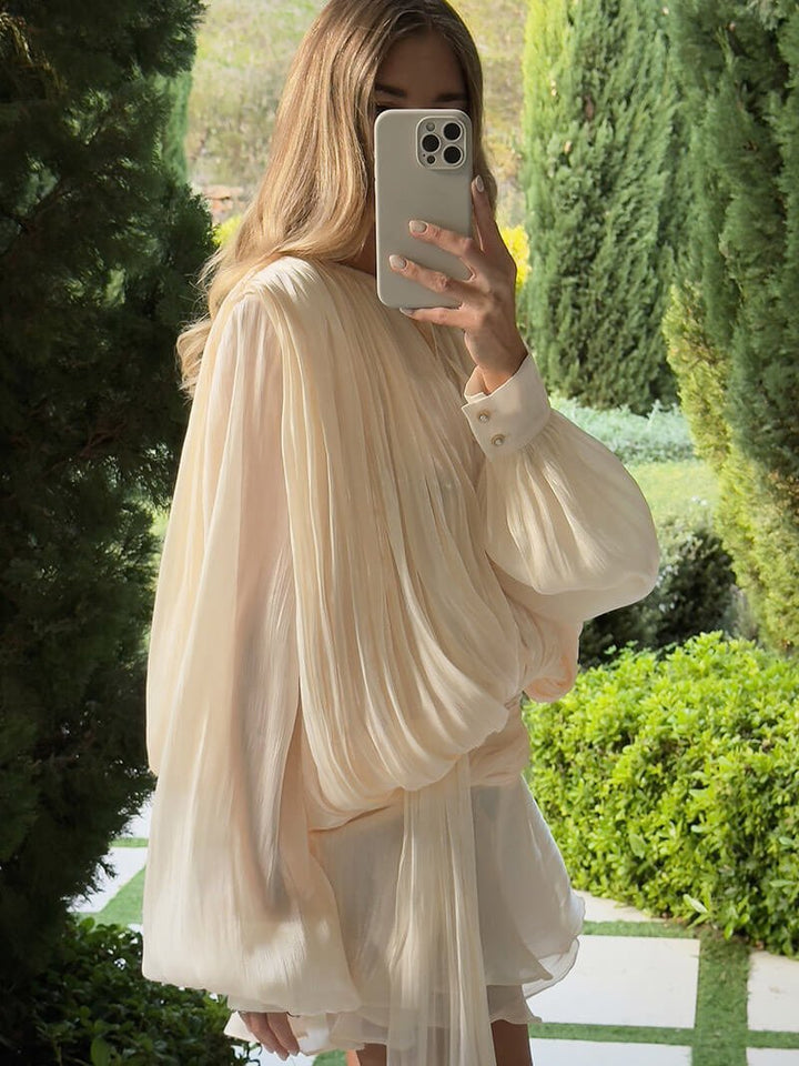 Aella | Robe Mini en Chiffon avec Volants