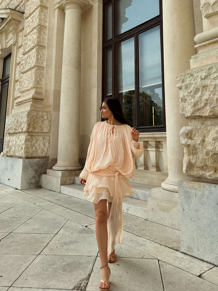 Aella | Robe Mini en Chiffon avec Volants