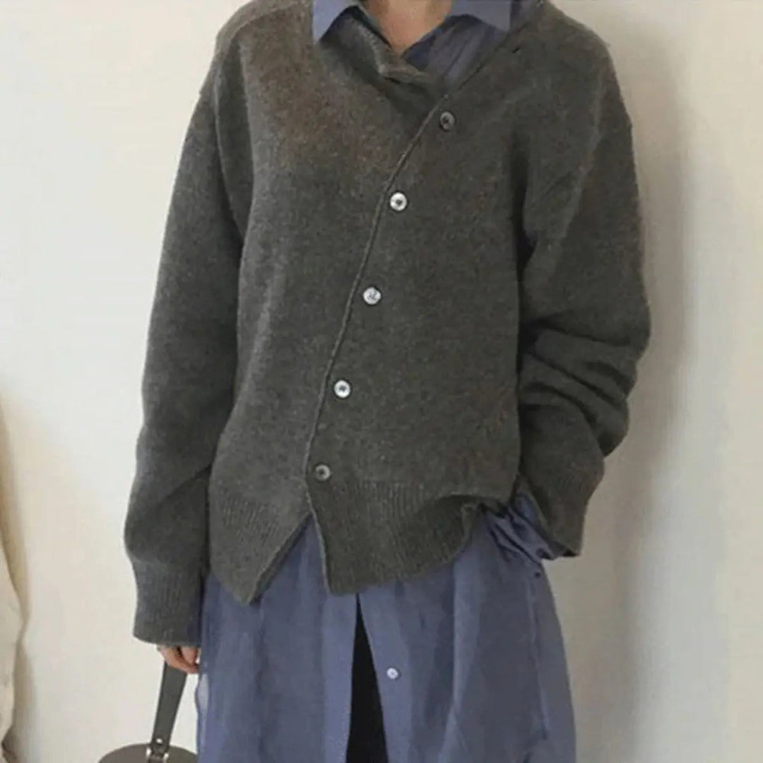 Gilet asymétrique pour femmes avec boutons