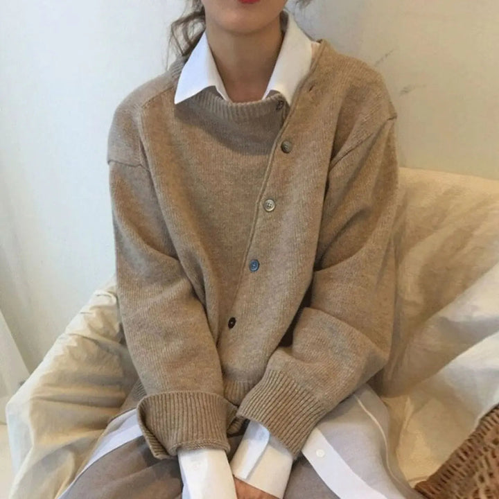 Gilet asymétrique pour femmes avec boutons