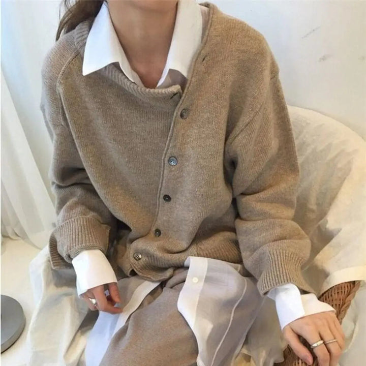 Gilet asymétrique pour femmes avec boutons