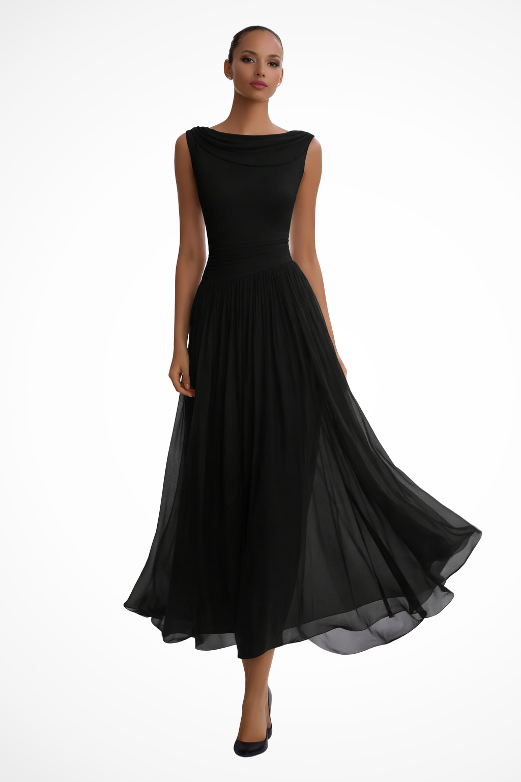 Seraphita | Robe midi plissée drapée